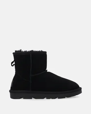 Produktbild von VENEZIA Damen Stiefeletten Ankle Boots Winterstiefel - Schwarze Wildleder-Schneestiefel mit hohem Schaft aus Echtleder Velours Schwarz Größe 36