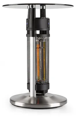 Obrázek produktu pro blumfeldt Primal Heat - stojanový ohřívač, barový stolní IR ohřívač, infrazářič, stojící ohřívač, infrazářič s 1600 W, infračervené senzory přiblížení, výška 65 cm, stříbrný