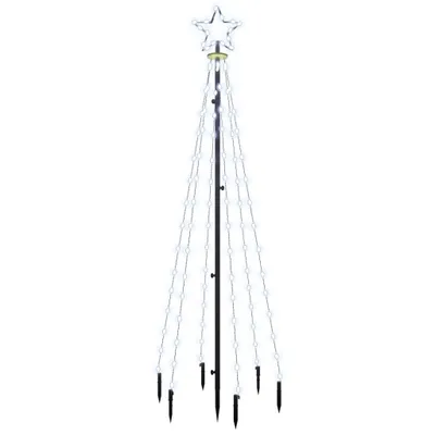 Produktbild von vidaXL LED-Weihnachtsbaum mit Erdnägeln Kaltweiß 108 LEDs 180 cm