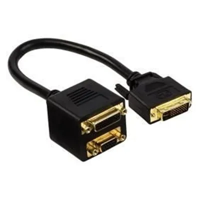 Image de Valueline Câble adaptateur DVI DVI-I 24+5 pins mâle - DVI-I 24+5 pins femelle + VGA femelle 0,20 m noir VGCP32953B02