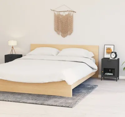 Produktbild von vidaXL Nachttische 2 Stk. Anthrazit 40x30x54,5 cm Stahl und Glas
