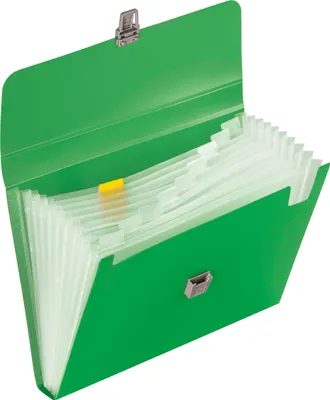 Produktbild von Fächermappe Fact! PP 10 Fächer grün Packung mit 6 Stück