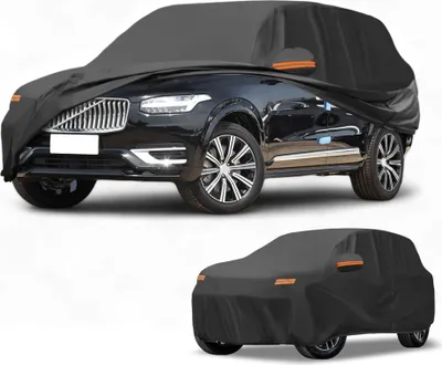 Produktbild von Autoabdeckung Wasserdicht Alle Wetter Automobil Au?en Anti-UV Sonne Regen Schutz Vollst?ndige Au?enabdeckung fš¹r Volvo XC90 190T-PU Schwarz mit Reflektierenden Streifen