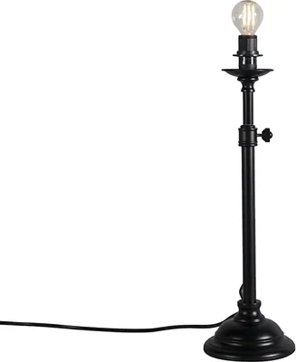 Produktbild von QAZQA - Landhaus I Vintage Klassische Tischlampe schwarz ohne Schirm verstellbar - Accia I Wohnzimmer I Schlafzimmer - Stahl Länglich - LED geeignet E14