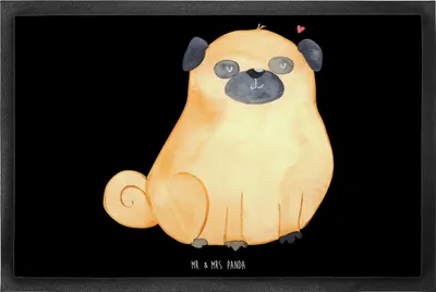 Produktbild von Mr. & Mrs. Panda fußmatte Mops 60 x 90 cm - Schwarz - Geschenk, Sprüche, Schmutzmatte, Bodenvorleger, Schmutzfangmatte, Hundeliebe, Hund, Schuhabstreifer, Knuffig, Liebe