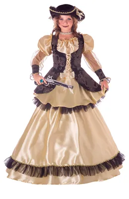 Piratenkönigin Kostüm 2-in-1 für Mädchen, 7-9 Jahre