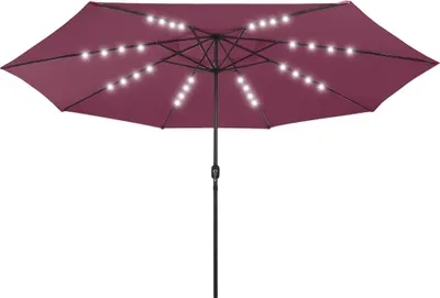 Immagine prodotto di vidaXL Ombrellone con illuminazione LED 400 cm Bordeaux