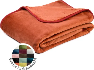 Produktbild von liebling Kuscheldecke Cashmere Feeling 180 x 220 cm, Zimt, Premium Sofa Decke, dicke warme Wohndecke, 500 gr. / m²