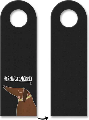 Produktbild von Hereingedackelt Türhänger mit Dackel Motiv Hund Haustüre Zimmertüre Gast Besuch