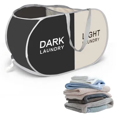Image de Panier à linge pliable avec 2 compartiments