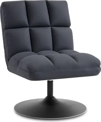 Produktbild von MCombo Drehsessel Stuhl modern, Cocktailsessel Loungesessel Relaxsessel Clubsessel für Wohnzimmer Schlafzimmer, Mikrofaser-Stoff, 4812 (Dunkelgrau)