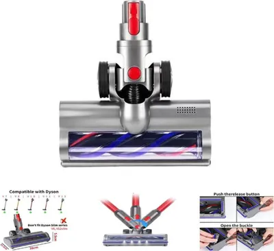 Produktbild von Bürste kompatibel mit Dyson V7 V15 Turbo-Bürstenkopf mit Direktantrieb