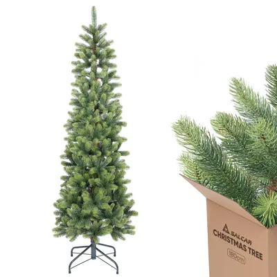 Produktbild von Salcar 180 cm Weihnachtsbaum Künstlich Tannenbaum Schmal, aus 100% PE Spitzen, Grün und Zartgrün