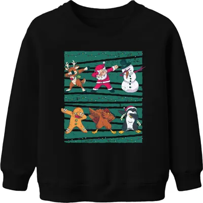 Obrázek produktu pro Dabing Reindeer Santa Snowman - vánoční dárek Uni dětský vánoční svetr, černý, 116 ks