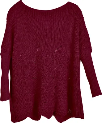 Produktbild von styleBREAKER Damen Oversize Strickpullover mit Ajourmuster und langen Ärmeln, U-Boot Ausschnitt, Poncho, Onesize 08010066