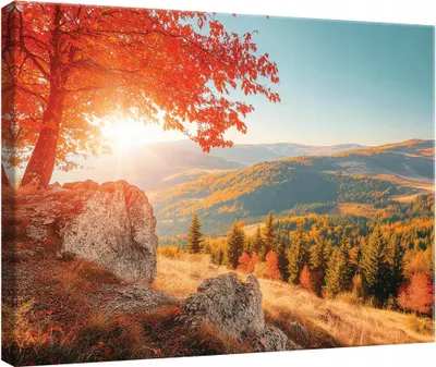Produktbild von Leinwandbild Wandbild Berge Natur Landschaft 120x80 cm XXL Modern Leinwand Bilder Leinwandbilder Wohnzimmer Schlafzimmer