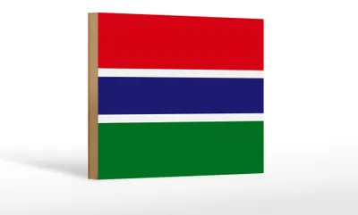 Produktbild von Holzschild Flagge Gambias 18x12 cm Flag of the Gambia Dekoration