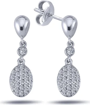 Produktbild von Diamant Ohrhänger Pavé-Pendant Brillant-Schliff Weißgold