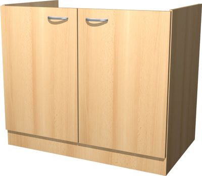Spülenunterschrank ohne Arbeitsplatte - 100 cm breit - Buche – Namu