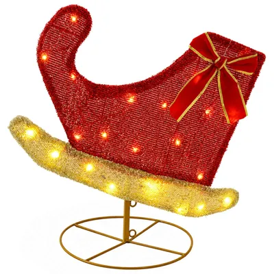 Imagen del producto de vidaXL: 3 ciervos navideños con trineo, 72 LEDs, luz blanca cálida