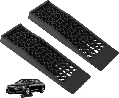 Immagine prodotto di Rampe per auto, portata 5 tonnellate, angolo di inclinazione 8,6°, materiale polipropilene, lunghezza 698 mm, 2 rampe per set