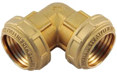 Productafbeelding van Dubbele bochtkoppeling voor polyethyleenbuis, PN 25, merk Tiemme, afmetingen 40 x 40