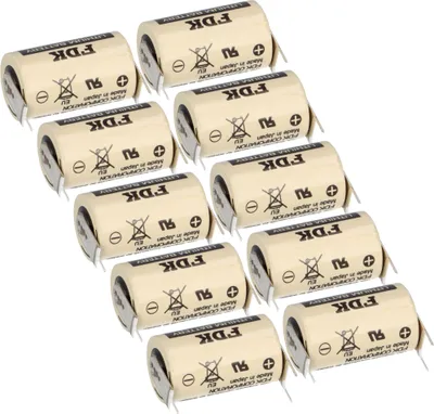 Immagine prodotto di 10x FDK Batteria al litio 3V CR 14250SE-FT1 1/2AA - Cella 2/1 pin ++/- Dimensione griglia: 7,5 mm