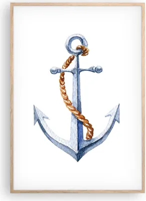 Produktbild von Gerahmtes Poster - Rahmen in heller Eiche - Anker Seil Segeln Meer - 70x100 cm - Wand Bild - Wanddeko - Wandbilder - Wandposter - Bilderrahmen - Bilder - Kunstdruck - Wandbild - P2NPA70x100-2851