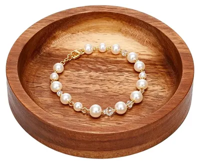 Productafbeelding van Serveertray van acaciahout - Ronde decoratietray voor desserts en kaas - Ø 10 cm