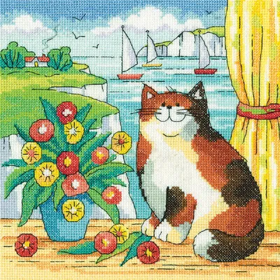 Zdjęcie produktu dla Zestaw do haftu krzyżykowego Heritage Aida "Coastal View (A)", BSCV1769, 20,5x20,5cm