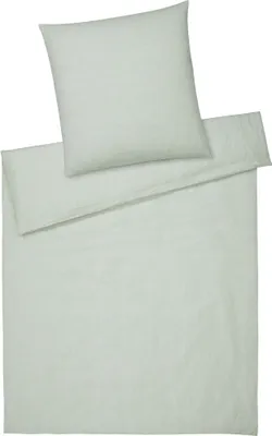 Produktbild von elegante Halbleinen-Bettwäsche-Garnitur Breeze Farbe Pistazie Größe 155x220+40x80cm