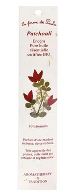Image de Encens Indien Patchouli Bio X 10 - Ecodis