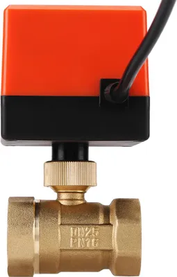 Obrázek produktu pro Elektricky poháněný kulový ventil z mosazi, 2cestný, 3vodičový, 1,6 MPa, závit DN25, střídavý proud 220 V