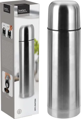 Imagen del producto de Dos termos de acero inoxidable de 1 litro, marca genérica