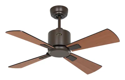 Zdjęcie produktu dla Energooszczędny wentylator sufitowy z pilotem Eco Neo III WiFi 92 cm brązowe łopatki czarny / teak