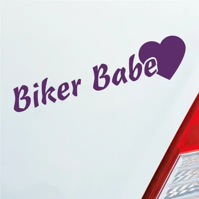 Produktbild von Auto Aufkleber Biker Babe Bikerbabe Motorrad Frau 19x4 cm Lila Sticker Heckscheibenaufkleber