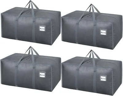 Produktbild von 120-Liter-Umzugstaschen, robust und wasserdicht – Set mit 4 Stück – Große, verschließbare Verpackungsboxen für den Transport von Kleidung