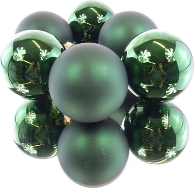Produktbild von Christbaumkugeln Pine Green dunkelgrün Ø 8 cm aus Glas - 6er Set