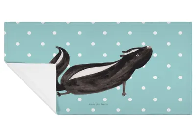 Produktbild von Mr. & Mrs. Panda Handtuch Stinktier Yoga - Türkis Pastell - Geschenk, 100x50, Flauschtuch, kleines, Skunk, Raubtier, Namaste, Liebe, Frotteehandtuch, Lebe, 50x100