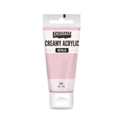 Obrázek produktu pro Krémová akrylová barva metalická PENTART 60 ml RŮŽOVÁ