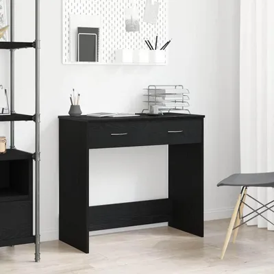 Immagine prodotto di Maison Exclusive - Scrivania effetto rovere nero 80 x 40 x 75 cm Materiale ligneo