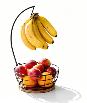 Obstschale schwarz mit Haken, 0,8 kg, 32x23x9 cm