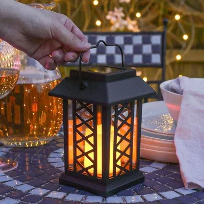 Image de Lampes solaires avec bougies LED et effet de scintillement réaliste - Étanches - Éclairage extérieur