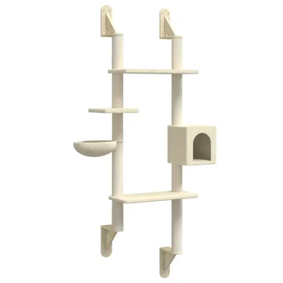 Zdjęcie produktu dla vidaXL Drapak z mocowaniem do ściany kremowy 180 cm