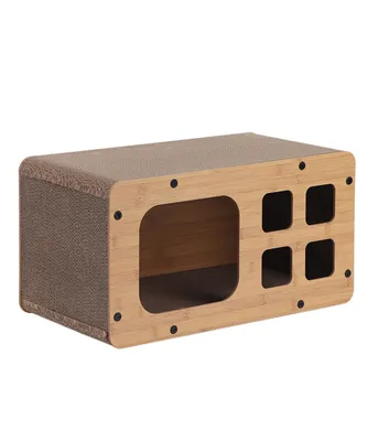 Produktbild von Dehner Lieblinge Kratzpappe Tesoro, Katzenkratzbrett robust, Kratzmöbel für Katzen, ca. 53.5 x 28 x 28 cm, aus FSC®-er Wellpappe, braun