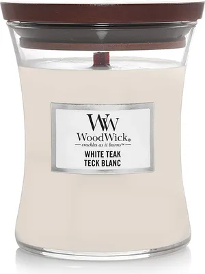 Image de WoodWick - Vase en teck blanc (teck blanc) - Bougie parfumée 275.0g