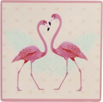 Immagine prodotto di Home Elements Podtácka ker. quadrato 11 cm, Fenicotteri rosa