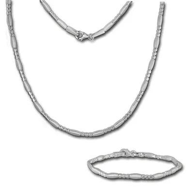 Image de Ensemble de bijoux pour femmes SilberDream : collier et bracelet, style glamour, en argent 925, modèle D3SDS443J
