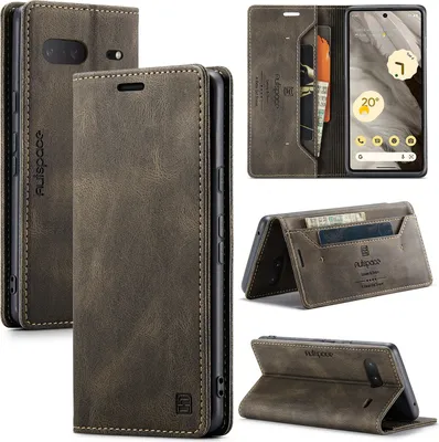 Produktbild von Google Pixel 7 Hülle, Retro Kunstledertasche Stand Schutzhülle für Google Pixel 7 Kupfer