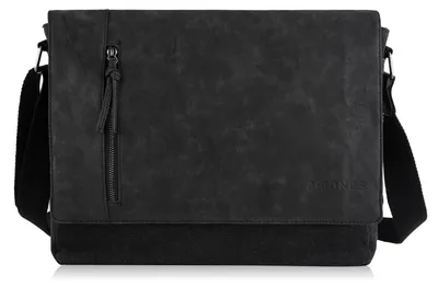 Produktbild von Herren-Umhängetasche schwarz A4 Vintage Leinwand SP-06-BL